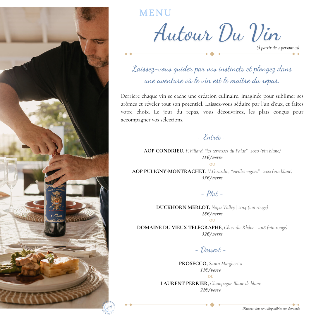 Menu Autour du vin